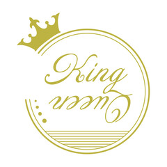 Luxury King & Queen Design – Crown Lettering Logo Element