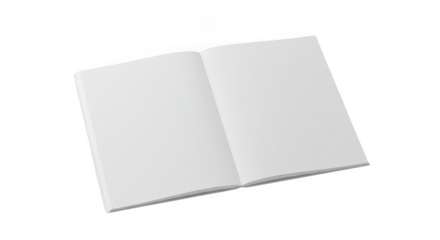 Blank open book mockup isolated on transparent background