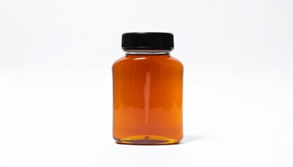Fototapeta premium Jar of maple syrup isolated on white background with clipping path for breakfast or sweetener concept