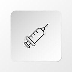 Syringe Icon, Flat Vaccination Vector for Medical Use