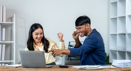 Excited Business Team Celebrating Success
