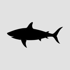 Obraz premium Silhouette of a shark from side view clean design Vector Illustration