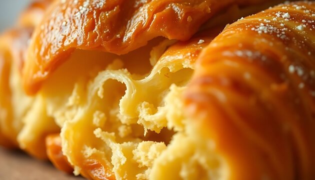 close up of a pastry with powdered sugar on top