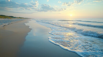 Peaceful Sunrise Beach Scene