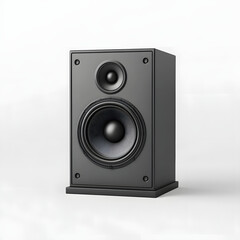 Fototapeta premium Audio Speaker: Capturing a high-quality, black audio speaker, with its intricate design and precise components, ready to deliver exceptional sound, perfect for any audio enthusiast. 