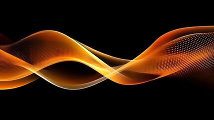 Abstract orange waves on black background (19)