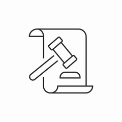 gavel document auction icon sign vector