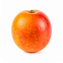 Jocotes on Isolated White Background &ndash; Small Orange to Red Spondias Fruit with Tart Flavor and Natural Macro Focus