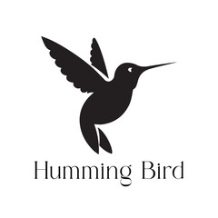 Fototapeta premium Minimal Hummingbird Logo Design – Vector Silhouette Style for Elegant Nature Branding
