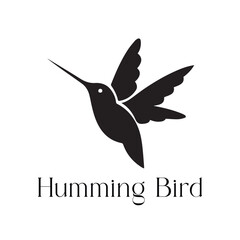 Obraz premium Minimal Hummingbird Logo Design – Vector Silhouette Style for Elegant Nature Branding