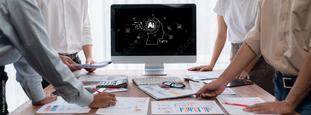 Poster Generative AI virtual assistant tools for prompt engineer and user for ease of engage artificial intelligence AI technology help people to work with generative AI functions by prompting the AI brisk