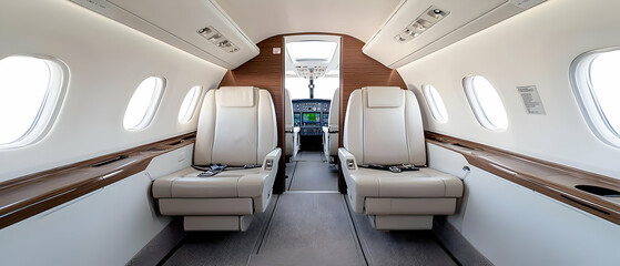 Luxury Private Jet Interior With Modern Design