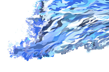 illustration of big waves in the sea without background
