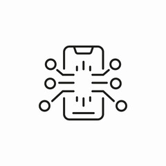 mobile processor chip icon sign vector