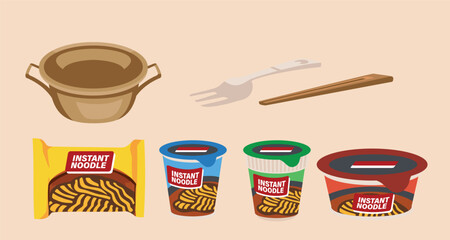 instant noodle cup set hot pot shabu enjoyable meal