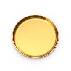 Gold Metal Plate Isolated on Transparent Background