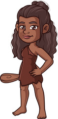 Cartoon gorgeous cavewoman warrior vector illustration