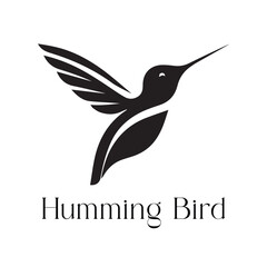 Fototapeta premium Minimal Hummingbird Logo Design – Vector Silhouette Style for Elegant Nature Branding