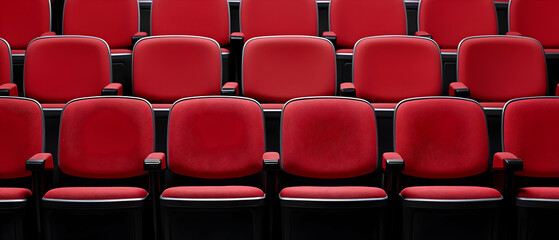 Fototapeta premium Red Theater Seats In Rows