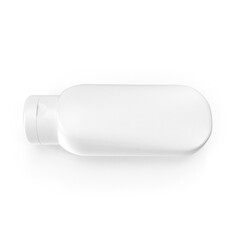 White Plastic Shampoo Bottle Isolated on Transparent Background