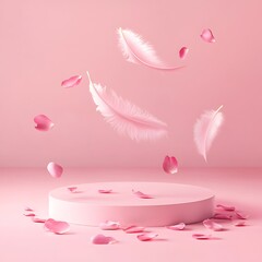 pink rose and feather