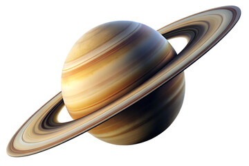 Saturn planet rings space isolated on a white background png ai generated