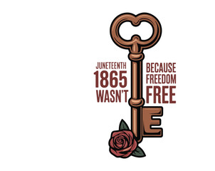 Juneteenth T-shirt design celebrating .Bold typography and symbolic elements representing emancipation and African American pride. Ideal for commemorative apparel and cultural awareness