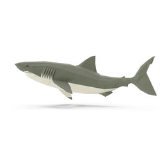 Obraz premium Low Poly Shark Illustration Isolated on Transparent Background