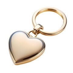 Golden Heart Keychain A Symbol of Affection isolated on transparent baackground