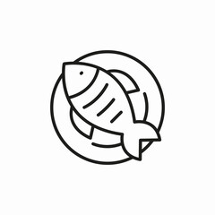 cooked fish dish icon sign vector