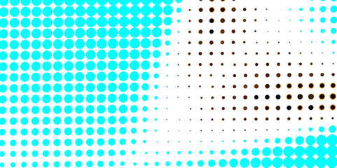 Fototapeta premium Cyan and black dotted color circle halftone abstract geometric dots and pop art seamless texture background, overlay grunge distress halftone monochrome texture of light and smooth colorful dots.