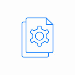 document gear settings icon sign vector