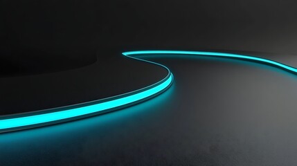 Futuristic dark blue glowing path
