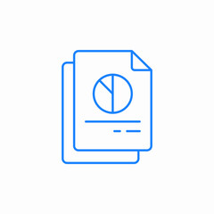 document pie chart icon sign vector