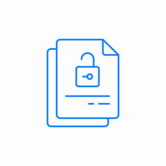 Obraz premium document unlocked security icon sign vector