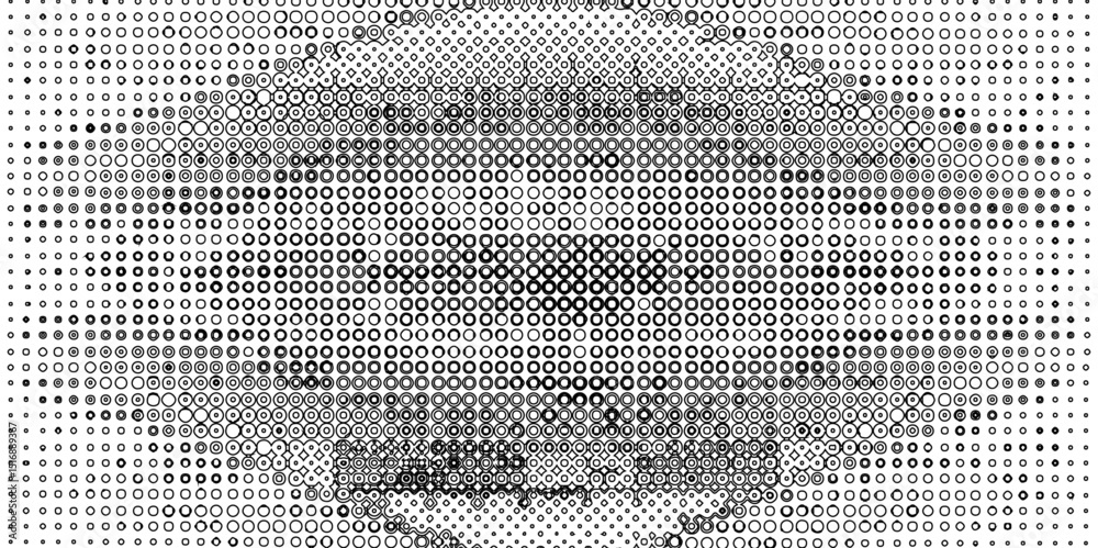 Fototapete seamless black and white grunge halftone pattern dot background texture overlay distress gradient pa