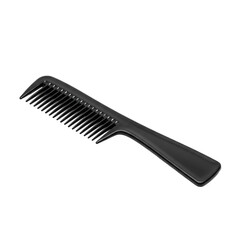 Ultra realistic UHD photo of a plastic hair pick comb, 3/4 view, with clear contours and boundaries, standalone on a plain transparent background with no shadows, product photography concept