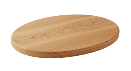 A warm rustic wooden breadboard brings natural charm to your kitchen prep in soft diffused on transparent background