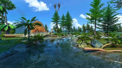 Permian flora and fauna 3D