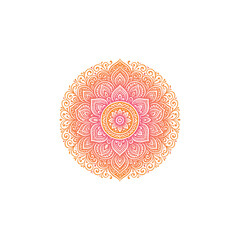 Ornamental round lace mandala design with floral and vintage decorative elements