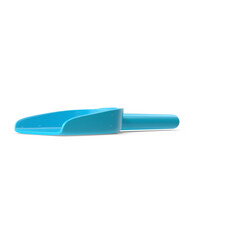 Blue plastic scoop isolated on transparent background