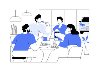 Rest area isolated cartoon vector illustrations.