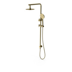 Modern wall-mounted shower system isolated on transparent background