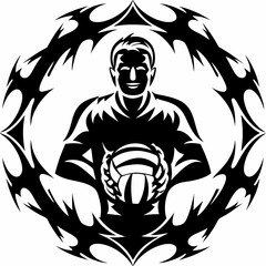 Volleyball player silhouette vector art design for sports team logo and graphic design projects use case