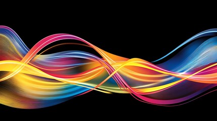 Naklejka premium Abstract vibrant flowing ribbons (1)
