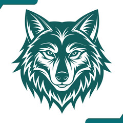 Fototapeta premium High Quality Vector Illustration of a Detailed Wolf Face Design for Creative Projects