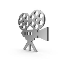 Obraz premium Silver Videocamera Symbol Icon Isolated on Transparent Background