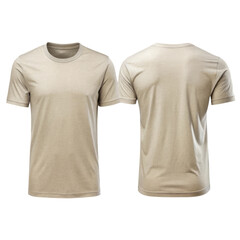 Light Gray Round Neck T-Shirt Template Front and Back 