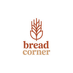 Bread Corner Bakery Logo with Wheat Icon Vector