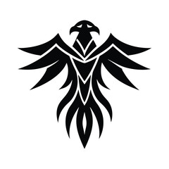 Abstract Eagle Icon Vector Illustration Black and White